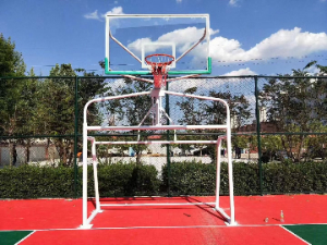 天津大港籃球場平箱仿液壓籃球架安裝_奧帥體育